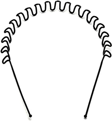 

Out Of Box Men Women Zig Zag Tooth Metal Headband Hair Band(Black)