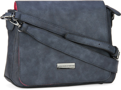 

United Colors of Benetton Women Casual Blue PU Sling Bag
