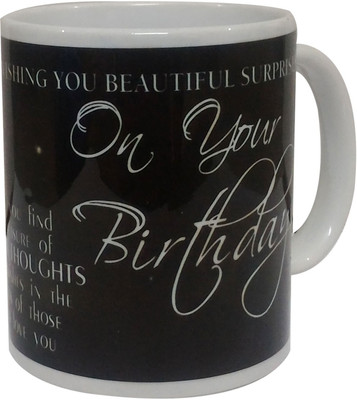 

Natali Traders Birthday Gift Ceramic Mug(300 ml), Black