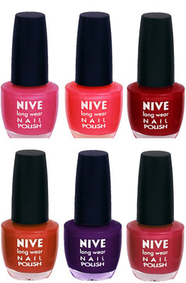 

Nive Colour Blast Nail Lacquer (Set of 6 Nail Polish) Pink,Pink,Red,Brown,Purple,Pink(Pack of 6)