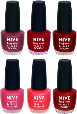 

Nive Colour Blast Nail Lacquer (Set of 6 Nail Polish) Purple,Pink,Red,Pink,Pink,Red(Pack of 6)