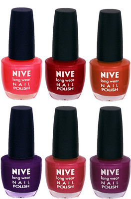 

Nive Colour Blast Nail Lacquer (Set of 6 Nail Polish) Pink,Red,Brown,purple,Pink,Purple(Pack of 6)