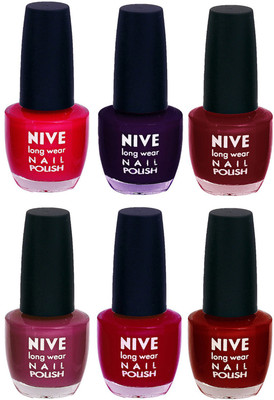 

Nive Colour Blast Nail Lacquer (Set of 6 Nail Polish) Pink,Purple,Red,Purple,Pink,Red(Pack of 6)