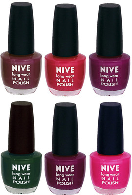 

Nive Colour Blast Nail Lacquer (Set of 6 Nail Polish) Purple,Pink,Purple,Green,Purple,Pink(Pack of 6)