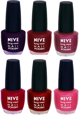 

Nive Colour Blast Nail Lacquer (Set of 6 Nail Polish) Purple,Red,Purple,Pink,Red,Pink(Pack of 6)