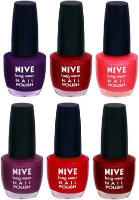 

Nive Colour Blast Nail Lacquer (Set of 6 Nail Polish) Purple,Red,Pink,Purple,Red,Red(Pack of 6)