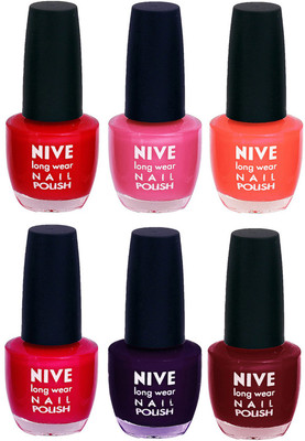 

Nive Colour Blast Nail Lacquer (Set of 6 Nail Polish) Red,Pink,Orange,Pink,Purple,Red(Pack of 6)