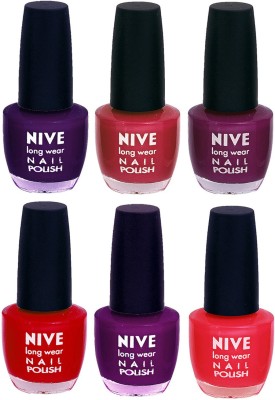 

Nive Colour Blast Nail Lacquer (Set of 6 Nail Polish) Purple,Pink,Purple,Red,Purple,Pink(Pack of 6)