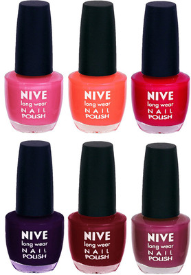 

Nive Colour Blast Nail Lacquer (Set of 6 Nail Polish) Pink,Orange,Pink,Purple,Red,Purple(Pack of 6)
