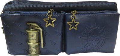

DCS pencil case big capacity canvas multifunction pencil bag stionery (Blue) Pouch(Blue)