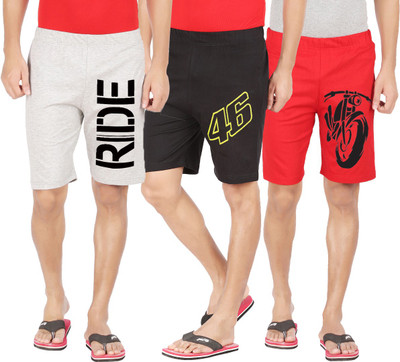HOTFITS Graphic Print Men Multicolor Basic Shorts