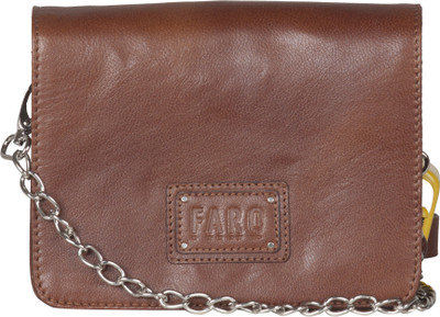 

FARO Women Casual Brown Genuine Leather Sling Bag