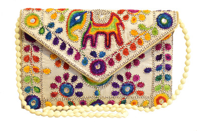 

5elementz Girls Evening/Party Multicolor Silk Sling Bag