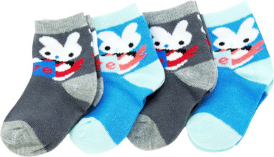 

Neska Moda Baby Boys & Baby Girls Solid Ankle Length(Pack of 4, Blue;grey
