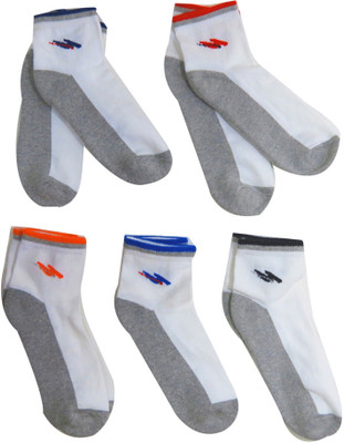 

Neska Moda Boys & Girls Solid Ankle Length(Pack of 5, Grey;white