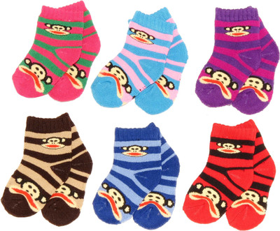 

Neska Moda Baby Boys & Baby Girls Solid Ankle Length Socks(Pack of 6), Blue;brown;grey;pink;purple