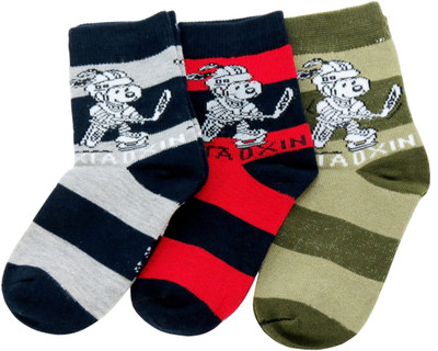 

Neska Moda Boys & Girls Striped Ankle Length(Pack of 3, Green;grey;red