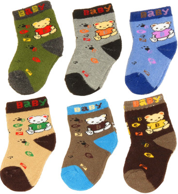 

Neska Moda Baby Boys & Baby Girls Solid Ankle Length(Pack of 6, Multicolor4