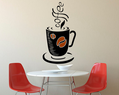

RNG  wall decor coffee stickers Sticker(Pack of 1, Brown;black