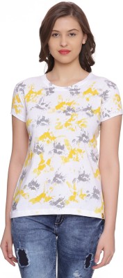 CAMPUS SUTRA Casual Half Sleeve Printed Women White, Yellow Top