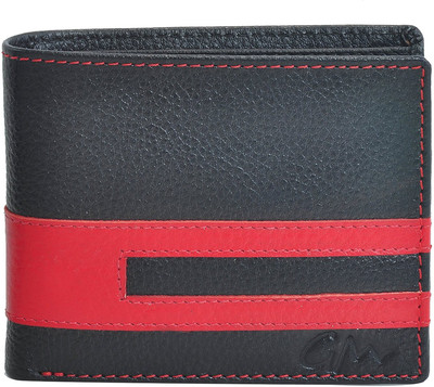 

Gentleman Men Black, Red Genuine Leather Wallet(11 Card Slots)
