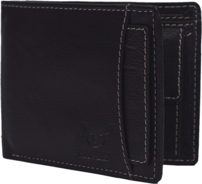 Hidelink Men Black Genuine Leather Wallet(8 Card Slots)