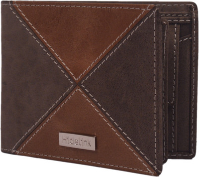 

Hidelink Men Multicolor Genuine Leather Wallet(9 Card Slots), Brown & grey