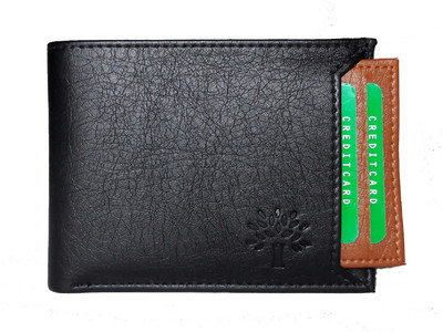 

E MALL Men Casual Black Artificial Leather Wallet(7 Card Slots)