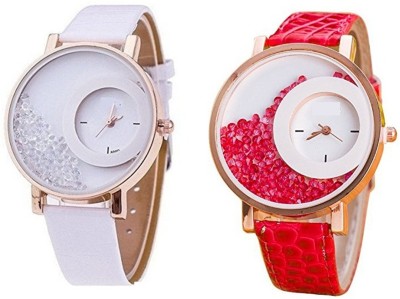 Om Designer Mxre Free Diamond Watch (Pack of 2) Watch  - For Women   Watches  (Om Designer)