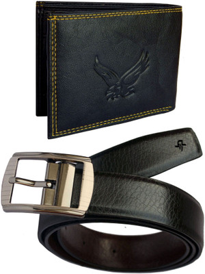 

DFashion Men Black Artificial Leather Belt, Black-01