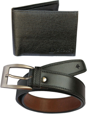 

DFashion Men Black Artificial Leather Belt, Black-01