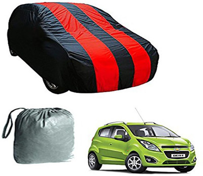 Autowheel Car Cover For Chevrolet Beat (Without Mirror Pockets)(Red, Blue)