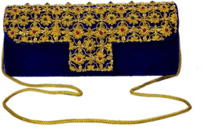 

DUCHESS Party Blue, Gold Clutch