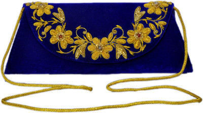 

DUCHESS Party Blue, Gold Clutch