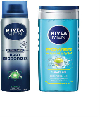

Nivea Men Energy Body Deodorizer,Nivea Men Power Refresh Shower Gel Combo Set