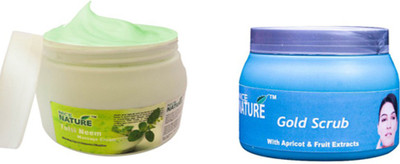

Nice Nature COMBOS PACK OF TULSI NEEM MASSAGE CREAM WITH GOLD SCRUB(Set of 2)