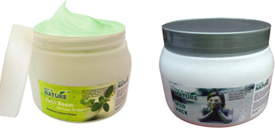 

Nice Nature COMBOS PACK OF TULSI NEEM MASSAGE CREAM WITH MUD FACE PACK(Set of 2)