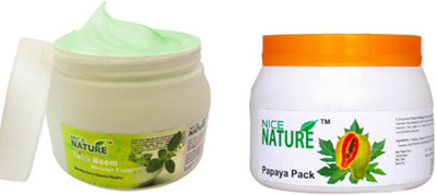 

Nice Nature COMBOS PACK OF TULSI NEEM MASSAGE CREAM WITH PAPAYA FACE PACK(Set of 2)