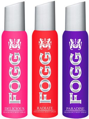 

Fogg Delicious,Radiate,Paradise Body Spray - For Women(120 ml, Pack of 3)