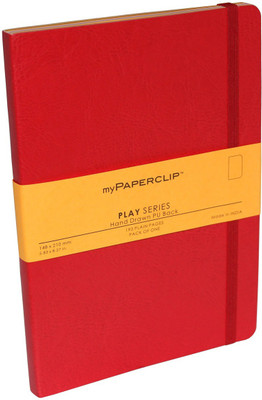 

Mypaperclip A5 Notebook(192 Plain (Coloured) Pages Play Series, Red)