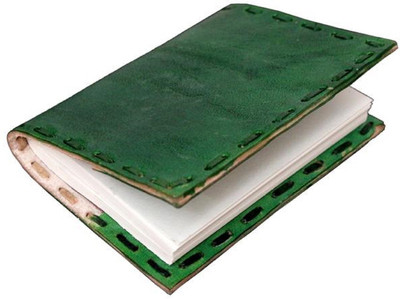 

ININDIA A5 Diary(Handmade 100% Pure Leather Diary for Office Home Daily Use Without C Lock, Green)