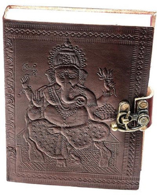 

ININDIA A5 Diary(Pure Genuine Real Vintage Leather Handmadepaper Notebook Diary For office Home to Write Poem Daily Update - Size of 9*7, Brown)