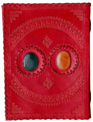 

ININDIA A5 Diary(Real Vintage Hunter Leather Handmadepaper Notebook Diary For office Home to Write Poem Daily Update - Size of (H) 10*(L) 7, Red)