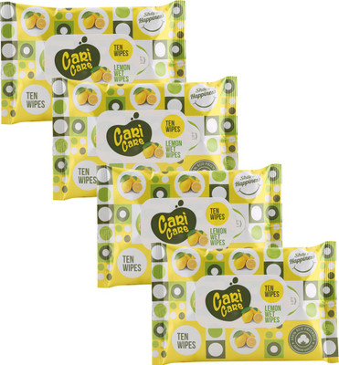

Cari Care wet wipes Pack of 4(4Lemon)(Pack of 10)