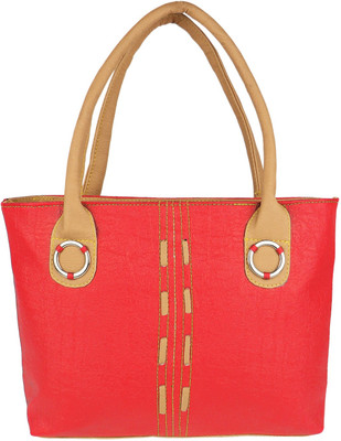 

Rainbow arts Hand-held Bag(Red, Brown), Brown;red