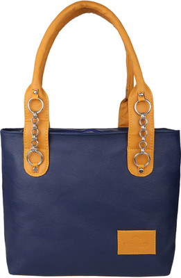 Rainbow arts Hand-held Bag(Blue, Tan)