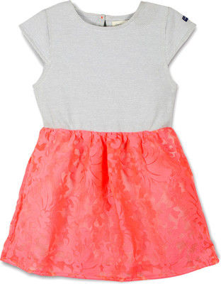 

Cherry Crumble California Girls Midi/Knee Length Casual Dress(Grey, Cap Sleeve, Gray;neon pink