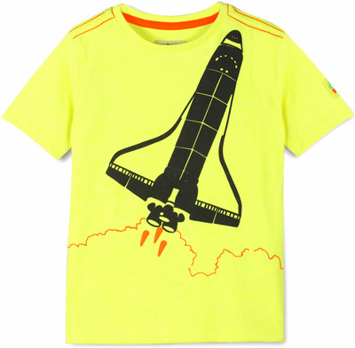 

Cherry Crumble California Boys Solid Cotton T Shirt(Yellow, Pack of 1, Neon lemon