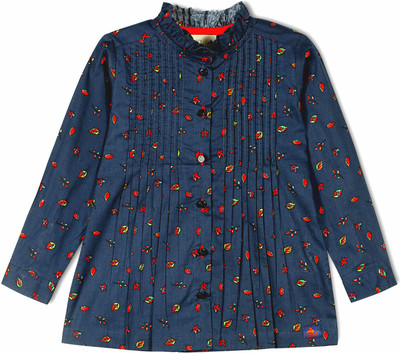 

Cherry Crumble California Baby Girls Casual Cotton Top(Blue, Pack of 1, Midnight blue & red