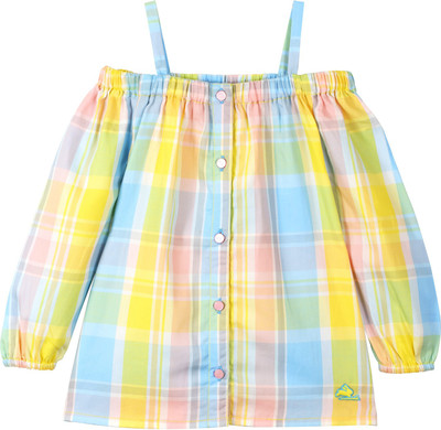 

Cherry Crumble California Girls Casual Cotton Top(Yellow, Pack of 1, Yellow blue white